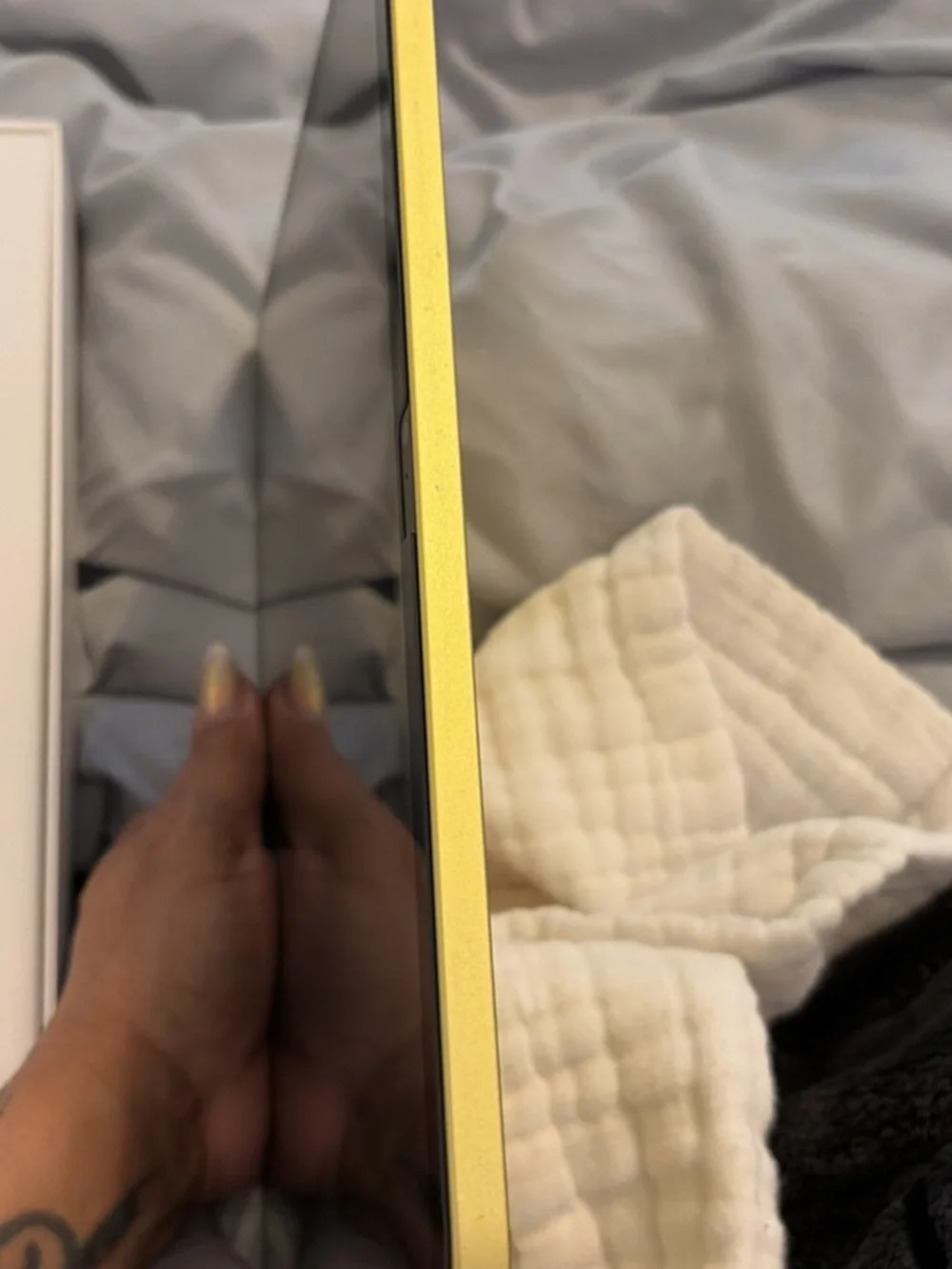 Apple iPad in Yellow with Blue and Pink Accents